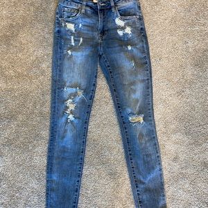 Tricot Distressed skinny jeans